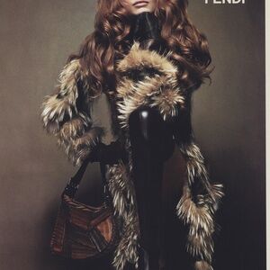 Fendi Brown shoulder bag in satin leather